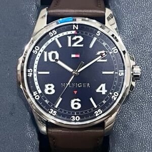 Tommy Hilfiger Men's Analog Stainless Steel Brown Leather Watch